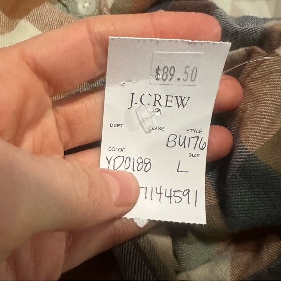 NWOT j crew Classic gingham flannel shirt - Picture 6 of 6